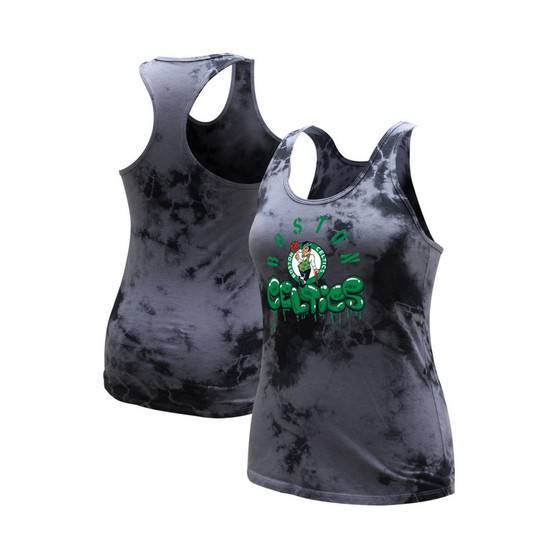 Women's Charcoal Boston Celtics Street Art Dark Crystal Washed Tank Top