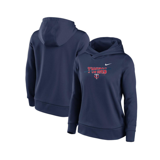 Women's Navy Minnesota Twins Club Angle Performance Pullover Hoodie