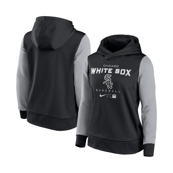 Women's Black and Gray Chicago White Sox Authentic Collection Pullover Hoodie