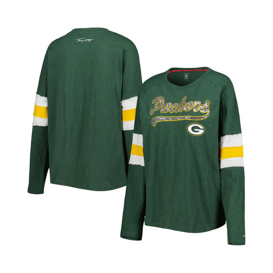 Women's Green Green Bay Packers Justine Long Sleeve Tunic T-shirt