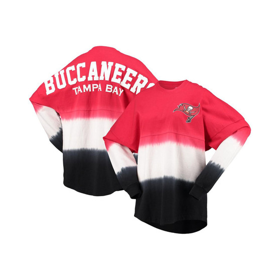 Women's Branded Red, Black Tampa Bay Buccaneers Ombre Long Sleeve T-shirt