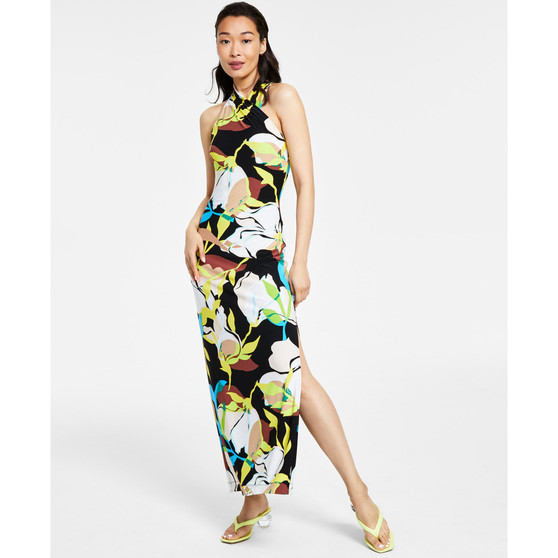 Crisscross Halter Maxi Dress