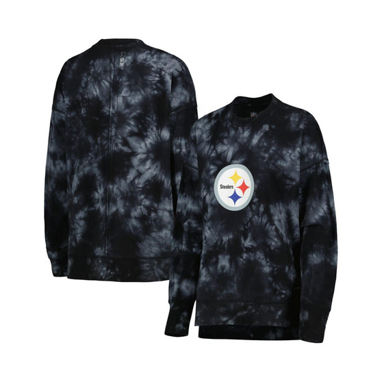 Women's Black Pittsburgh Steelers Bailey Tie-Dye Pullover Sweatshirt