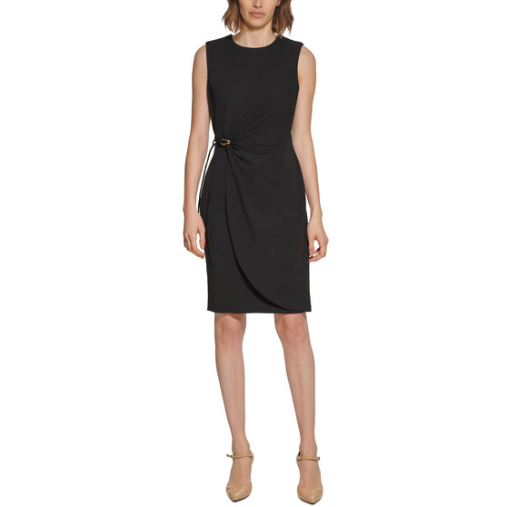 Petite Sleeveless Scuba-Crepe Sheath Dress