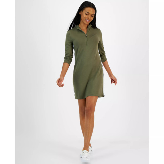 Women's Mock-Turtleneck Side-Stripe Dress