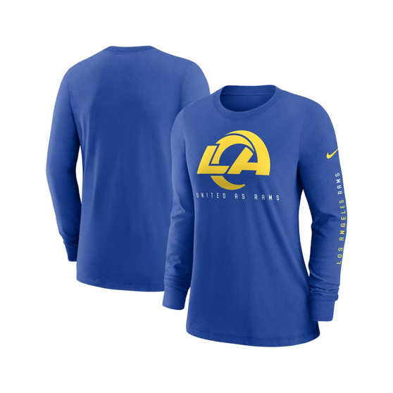Women's Royal Los Angeles Rams Prime Split Long Sleeve T-shirt