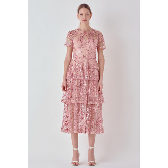 Women's Sequins Embroidered Maxi Dress