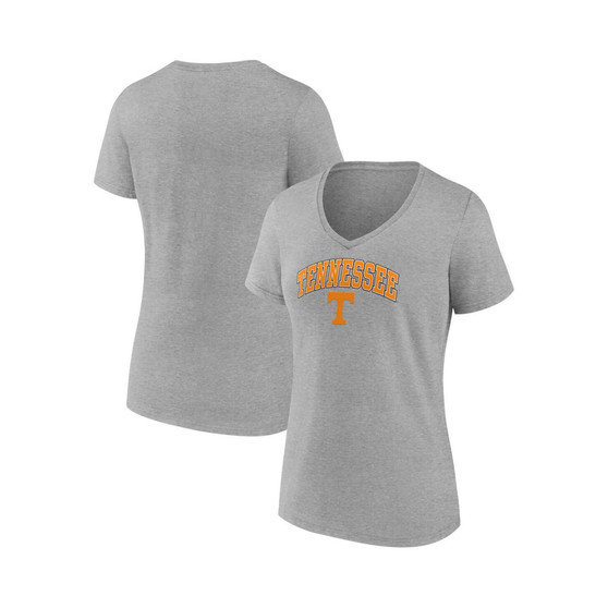 Women's Branded Heather Gray Tennessee Volunteers Evergreen Campus V-Neck T-shirt
