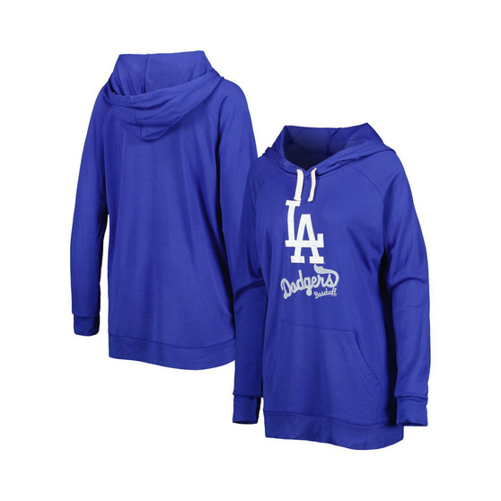 Women's Royal Los Angeles Dodgers Pre-Game Raglan Pullover Hoodie