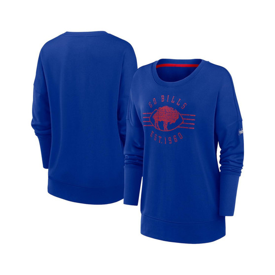 Women's Royal Buffalo Bills Rewind Playback Icon Performance Pullover Sweatshirt