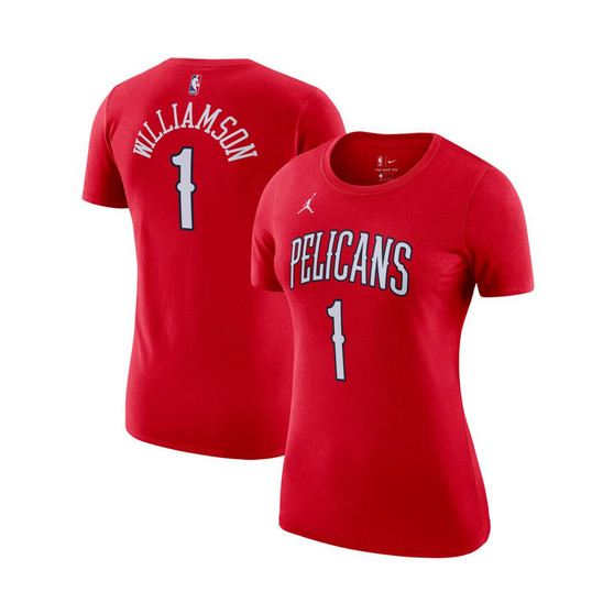 Women's Zion Williamson Red New Orleans Pelicans Statement Edition Name Number T-Shirt