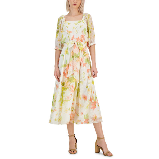 Women's Cara Printed Clip-Dot Midi Dress