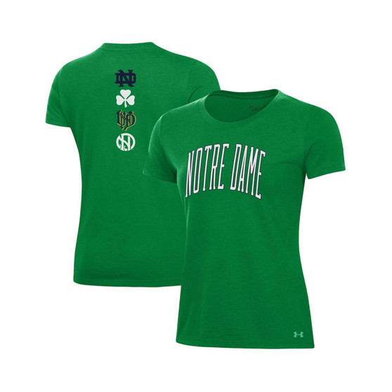 Women's Green Notre Dame Fighting Irish Two-Hit T-shirt