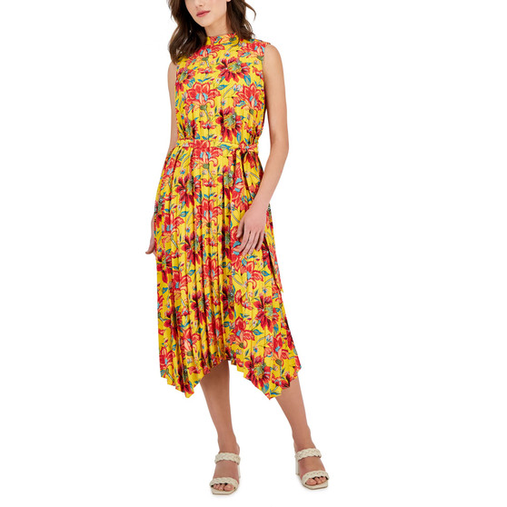 Women's Mock-Neck Sleeveless Midi Dress