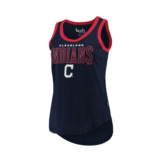 Women's Navy Cleveland Guardians Varsity Tank Top