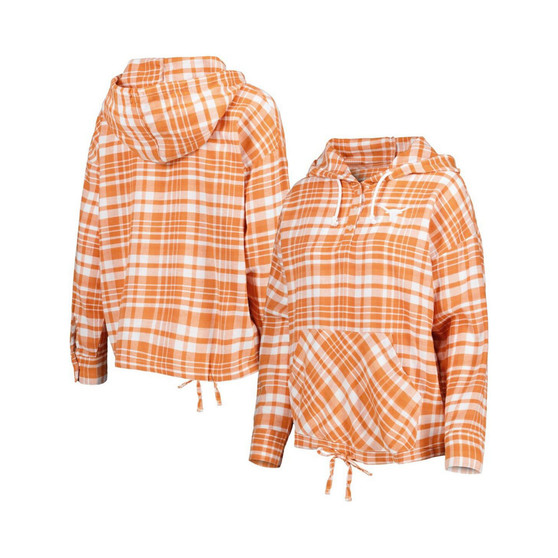 Women's Texas Orange Texas Longhorns Mainstay Plaid Pullover Hoodie