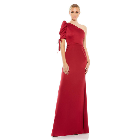 Women's Ieena Satin One Shoulder Puff Sleeve Trumpet Gown