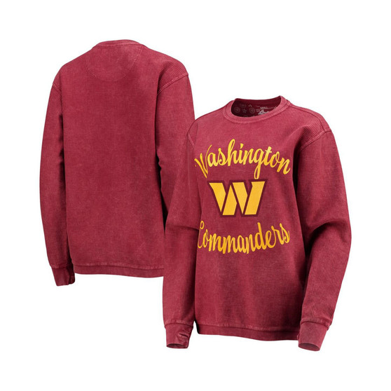 Women's Burgundy Washington Commanders Comfy Cord Pullover Sweatshirt