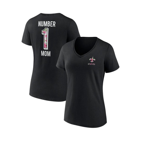 Women's Branded Black New Orleans Saints Team Mother's Day V-Neck T-shirt