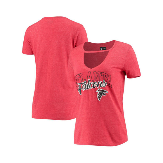 Women's 5th & Ocean by Heathered Red Atlanta Falcons Choker Glitter Tri-Blend T-shirt