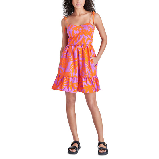Women's Sally Palm-Print Fit & Flare Mini Dress