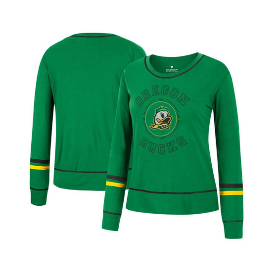 Women's Green Oregon Ducks Heathrow Super Soft Long Sleeve T-shirt