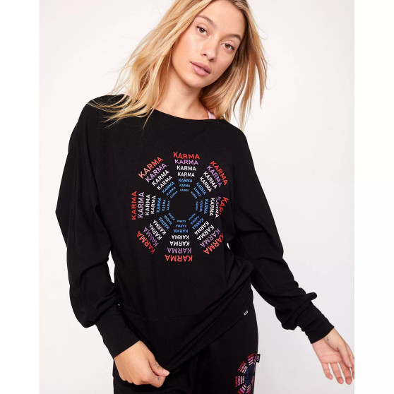 Karma Graphic Viscose Blend Long Sleeve Top for Women