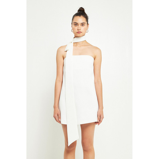 Women's Choker Tie Mini Dress