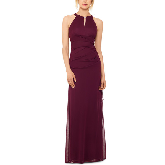 Petite Ruched Embellished Gown