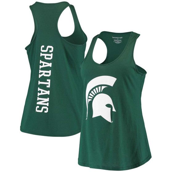 Women's Green Michigan State Spartans Essential 2-Hit Racerback Tank Top