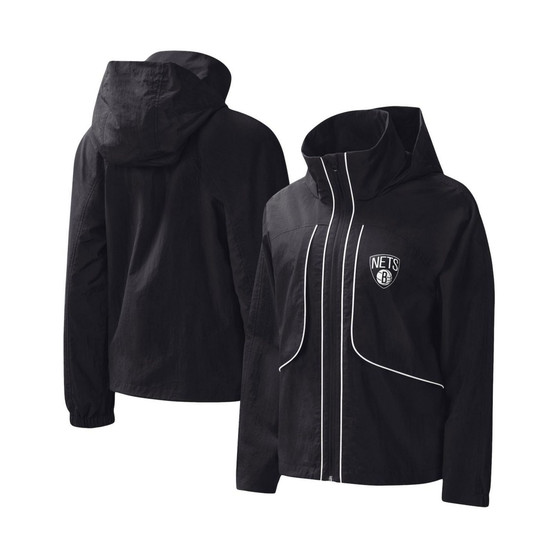 Women's Black Brooklyn Nets Last Shot Full-Zip Hoodie