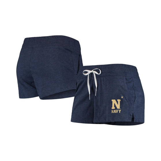 Women's Heathered Navy Navy Midshipmen Performance Cotton Shorts