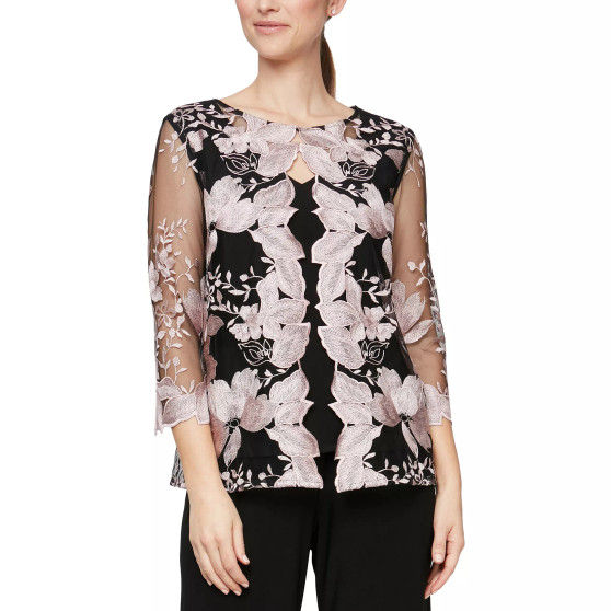 Embroidered Jacket & Solid Tank