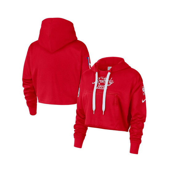 Women's Red Philadelphia 76Ers 2022/23 City Edition Courtside Pullover Hoodie