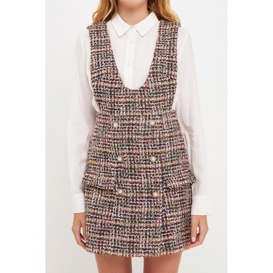 Women's Tweed Pinafore Dress