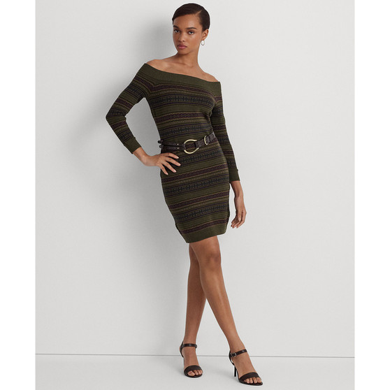 Women's Fair Isle Off-the-Shoulder Sweater Dress