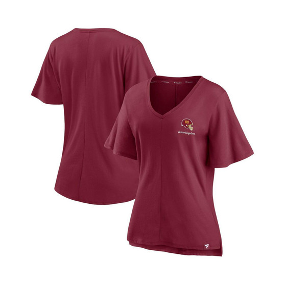 Women's Branded Burgundy Washington Football Team Southpaw Flutter V-Neck T-shirt