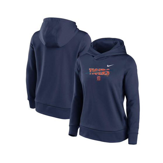 Women's Navy Detroit Tigers Club Angle Performance Pullover Hoodie