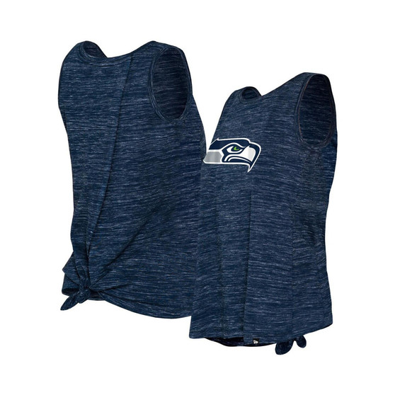 Women's College Navy Seattle Seahawks Space Dye Tie-Back Tank Top