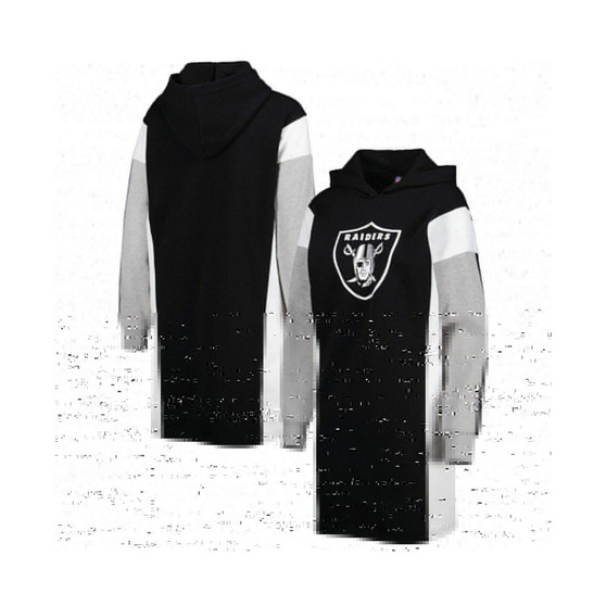 Women's Black Las Vegas Raiders Bootleg Long Sleeve Hoodie T-shirt Dress