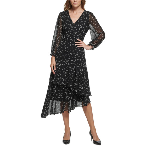 Women's Floral-Print Asymmetrical Dress