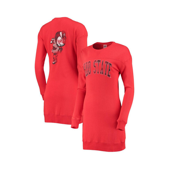 Women's Scarlet Ohio State Buckeyes 2-Hit Sweatshirt Dress