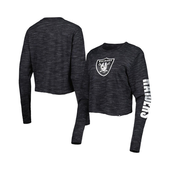 Women's Black Las Vegas Raiders Crop Long Sleeve T-shirt