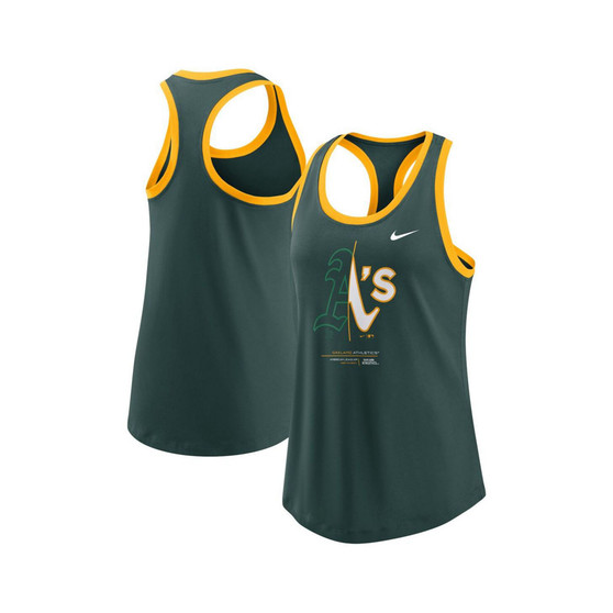 Women's Green Oakland Athletics Tech Tank Top