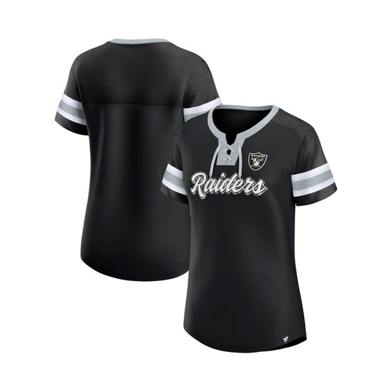 Women's Branded Black Las Vegas Raiders Original State Lace-Up T-shirt