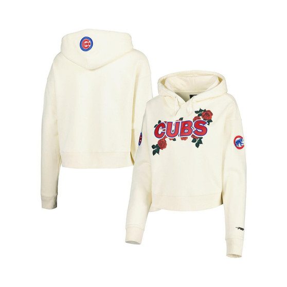 Women's Cream Chicago Cubs Roses Pullover Hoodie