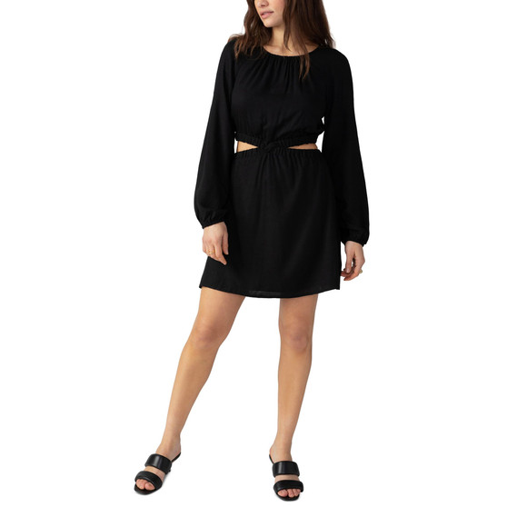Women's Crewneck Long-Sleeve Cutout Dress