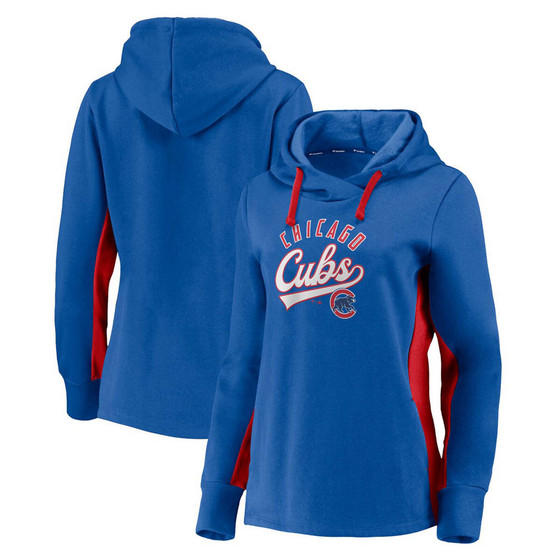 Women's Royal, Red Chicago Cubs Game Ready Pullover Hoodie
