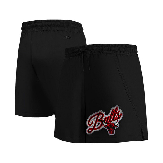 Women's Black Chicago Bulls Script Woven Shorts
