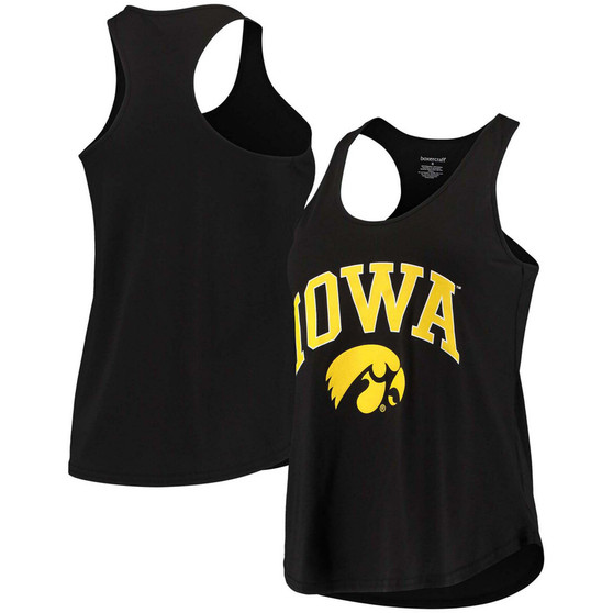 Women's Black Iowa Hawkeyes Essential Racerback Tank Top